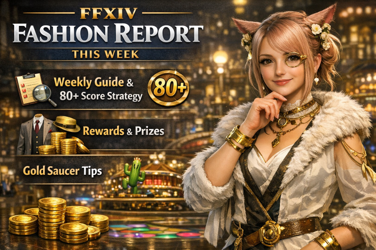 FFXIV Fashion Report This Week: Weekly Guide, 80+ Score Strategy, Rewards & Gold Saucer Tips. ffxiv fashion report this week