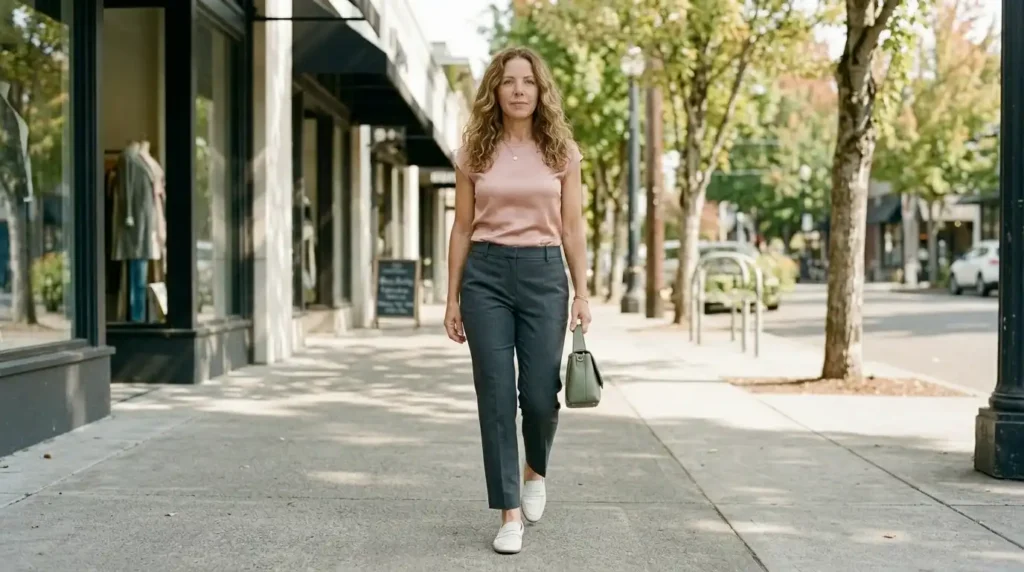 School Run Outfits for Petite Moms